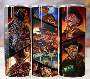 Freddy Krueger 20oz Insulated Tumbler with Straw - Stainless Steel Mug - Picture 1 of 12