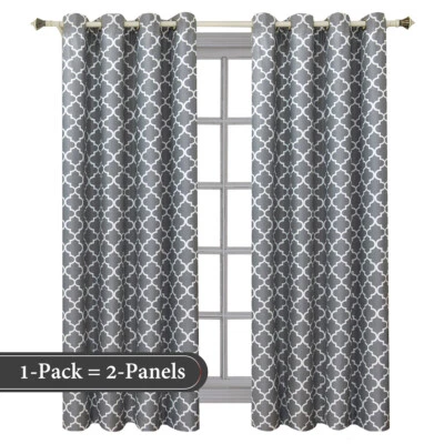 2 Paneles 52 x 84" Gris Lava Oscurecimiento Habitación Meridiano Ventana Cortinas y Cortina Foto 1 de 4