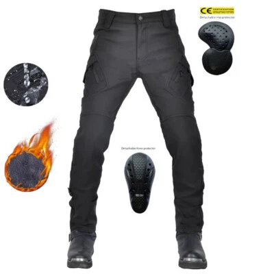 Winter Men's Motorcycle Pants Riding Racing Fleece Waterproof Windproof Casual - Image 1 of 4