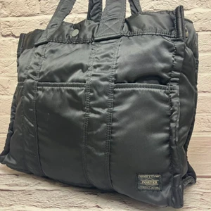 PORTER TANKER Tote Bag Black Nylon A4 Size Fits Yoshida Japan Made Used - Picture 1 of 14