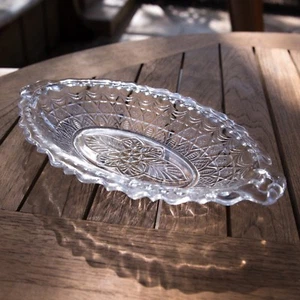 Bryce Star in Honeycomb Handled Relish Boat 1880 EAPG - Picture 1 of 5