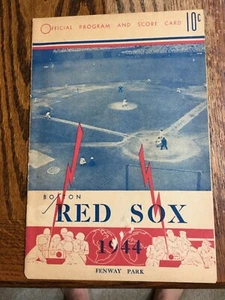 Programa de béisbol de los Medias Rojas de Boston vs Cleveland 1944 - Imagen 1 de 8