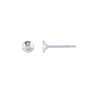 20 Stck. 4 mm Tasse Perlen Pfosten 0,030 x 3/8 Zoll Sterlingsilber 630028 USA Befestigung - Bild 1 von 5