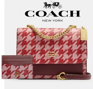 Coach Klare UmhÀngetasche mit Houndstooth-Druck und Geldbörse - Bild 1 von 9