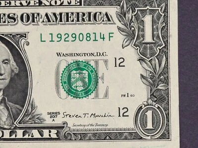August 14, 1929 Birthday Note Fancy Serial Number One Dollar Bill - Image 1 of 3