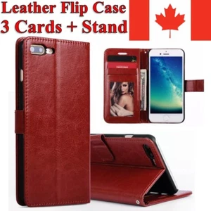 For iPhone SE 2022 2020 8 7 Plus 6S 5S Case Leather Flip Wallet Stand Card Cover - Picture 1 of 7