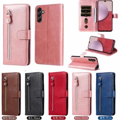 For Samsung A13 A23 A33 A53 A14 A34 A54 Zipper Wallet Flip Leather Case Cover - Image 1 of 4
