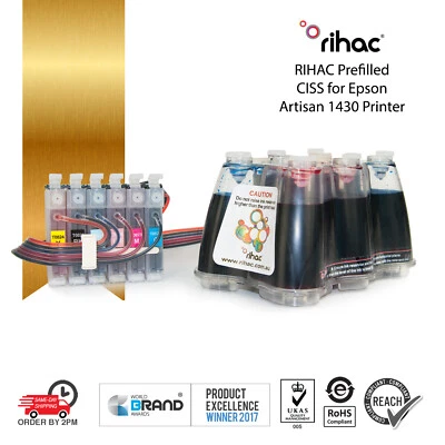 Rihac Continuous Ink System 82N alternative for Epson Artisan 1430 Printers CISS - Image 1 of 3