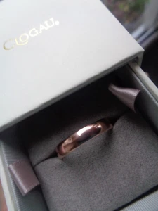 LARGE Clogau Welsh 9ct Rose Gold Wedding Band Ring CARIAD + Box - size Z - Picture 1 of 10