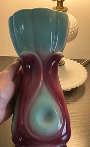 Mid Century Modern Pink Pottery Belly Vase - Picture 1 of 9