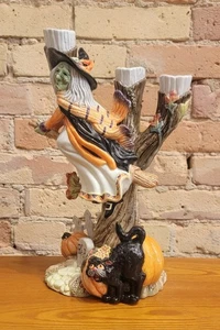 Candelabro albero delle streghe vintage 12,5" Fitz & Floyd Halloween raccolto - Foto 1 di 15