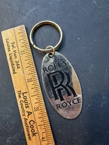 Llavero vintage Rolls Royce latón llavero alargado forma ovalada - Imagen 1 de 4