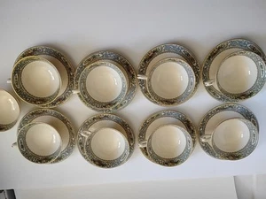 8 Lenox ‘The Autumn’ Black Mark  Cups and Saucers Vintage - Picture 1 of 13