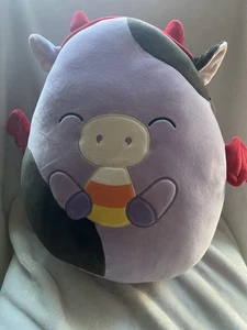 Squishmallow 12” Inch Devil Alexie the Cow Eating Candy Corn Halloween 2023 NWT - Picture 1 of 4