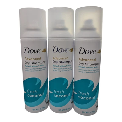 3 x Dove Advanced Dry Shampoo, Fresh Coconut 5oz Ea. - Image 1 of 2