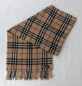 Burberry's Cashmere & Wool Check Scarf Beige – Unisex – Warm Designer Fashion - Picture 1 of 7