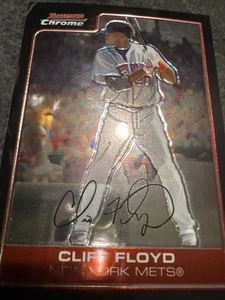 2006 Bowman Chrome - Cliff Floyd #127 Auto Red Refractor - Picture 1 of 4