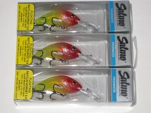 3 Salmo Rattlin Hornet 5.5 Red Head Chartreuse Rare Crankbait Fishing Lure NIP - Picture 1 of 3