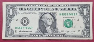 2009 One Dollar Bill $1 Federal Reserve Note Fancy Serial Number #46734 - Picture 1 of 2