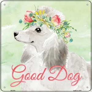 Letrero de flor de metal caniche - 12"" x 12"" blanco - Imagen 1 de 1