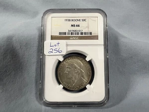 1938 "P" BOONE Commemorative SILVER Half Dollar 50c NGC MS66 - Picture 1 of 3