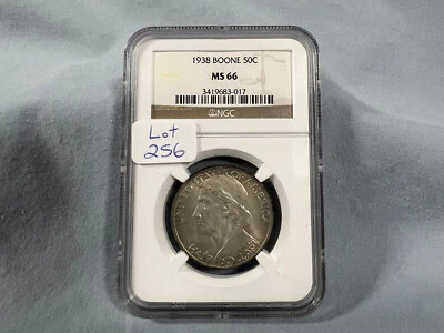 1938 "P" BOONE Commemorative SILVER Half Dollar 50c NGC MS66 - Image 1 of 3