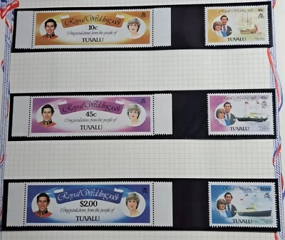 Sello Tuvalu Sc 157-62, boda real, princesa Diana, individual y SS, MNH EN MUY BUEN ESTADO (GT) Foto 1 de 4
