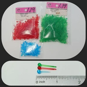 Vintage Beads Ornapik Ruby Red & Emerald Green, & Turquoise 38217 & 38214 - Picture 1 of 6