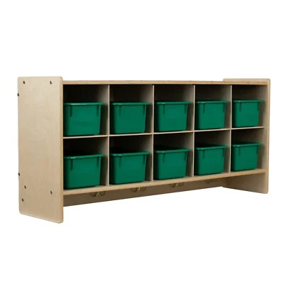 RRI Goods 10-Section Wall Mount Classroom Storage Cubby Organizer & Coat Locker - Image 1 of 4