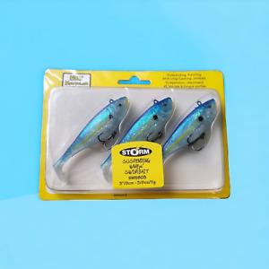 3 x Storm suspending shad lure pack 3x 9cm 11g shads- Blue Steel - pike bass