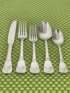 Cuisinart Elite FRENCH ROOSTER Stainless Glossy NEW Flatware SMART CHOICE B24N - Picture 1 of 31