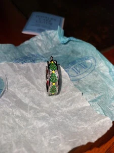 Willabee Ward Christmas Tree, Red & Green crystal 1 1/4 In. Hoop Earrings - Picture 1 of 4