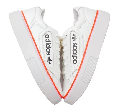 Adidas гладкий супер W платформе кроссовки кожи белый сирень женщин 7,5 коренастый - Изображение 1 из 4