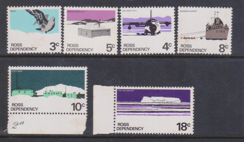 (F262-55) 1972 NZ set of 6stamps Ross DEP pictorials 3c to 18c (BE)   (KW68) — 第 1/1 张图片