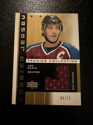 2002-03 Upper Deck Premier Collection Jerseys Gold 43 /50 Joe Sakic #PP-JS  - Image 1 of 4