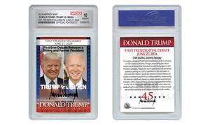 DONALD TRUMP vs JOE BIDEN 1. Präsidentschaftsdebatte offizielle Karte - EDELSTEIN NEUWERTIG 10 - Bild 1 von 2