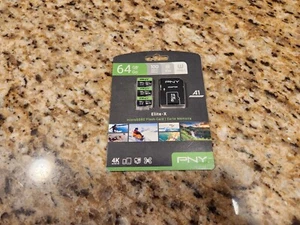 PNY 64GB Elite-X Class 10 U3 V30 microSDXC Flash Memory Card 3 Pack 100MB/s NEW - Picture 1 of 1