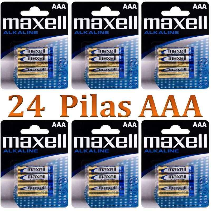 ⭐ Lote 24 Pilas Maxell AAA LR03 R03 Bateria Alcalinas Power 1.5V env 24h ⭐