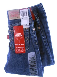 Levi's 569 Boy's Jeans - Size 4 - Loose - Straight - Adj Waist - Dark Wash - New - Picture 1 of 1