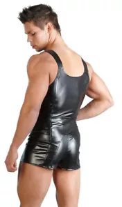 Herren PVC Wetlook Body Strampler Schwarz Clubwear Rollenspiel Größe M - Bild 1 von 2