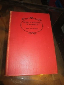 Modes & Manners Supplementary Volume Ornaments by  Max Von Boehn hardcover - Picture 1 of 11