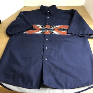VTG Rustler Wrangler Aztec Pearl Snap Front Shirt Mens L - Picture 1 of 11