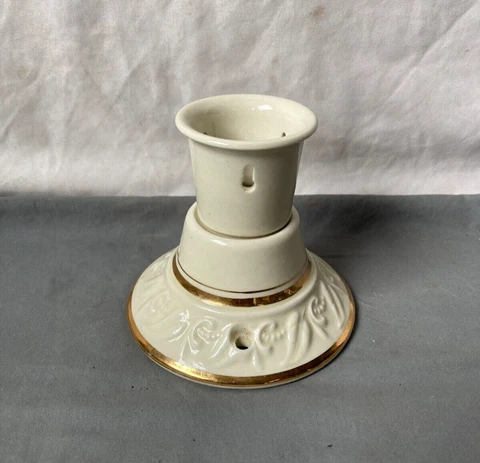 One VTG Victorian Ceramic Single Ceiling Flush Mount Light Fixture Old 1532-22B Cover