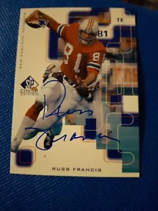1999 RUSS FRANCIS UPPER DECK SP HANDSIGNIERTE AUTO NFL KARTE #RF NE PATRIOTS - Bild 1 von 2