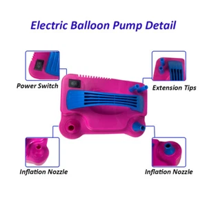 600W Power Portable Electric Balloon Pump Dual Nozzle Air Blower Inflator Party - Picture 1 of 14