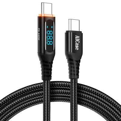 240W LED PD Type-C Cable Fast Charger Cord for Galaxy S25 S24 S23 iPhone 17 16 - Image 1 of 4