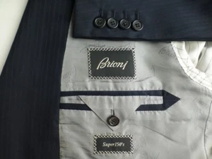 Brioni Blazer 54R/44R Super150 Excellent Condition Black Stripes Suit Jacket - Picture 1 of 6