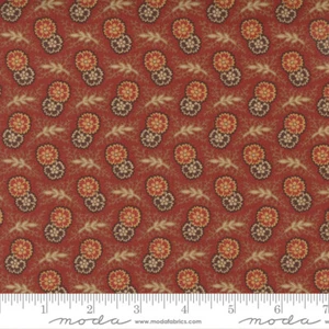 Rose Fleur and Fern Brick Red by Jo Morton for Moda 1/2 Yard - Picture 1 of 1