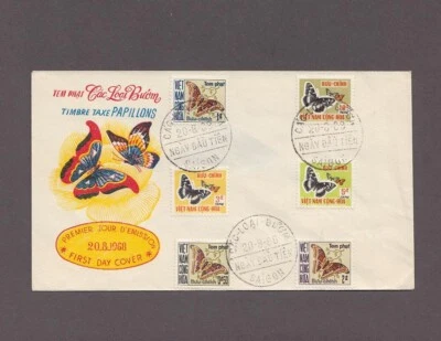 Vietnam South FDC Cover  Postage Due Butterflies  20-08-1968 - Image 1 of 2