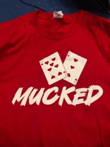 Gambling Poker Texas Hold em rotes T-Shirt "gemuckt" NEU LARGE - Bild 1 von 1